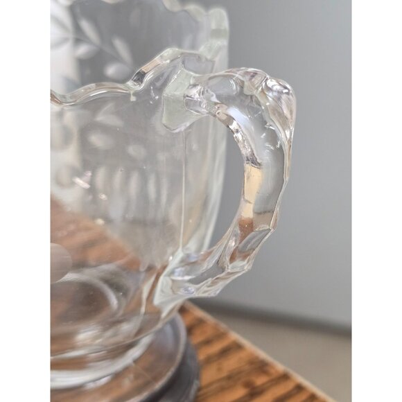 Vintage Etched Glass Sterling Silver Sugar Creamer Set - Picture 12 of 12